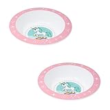 damaloo Einhorn Kinder Schüssel Set – 2er Set Kinderschüsseln mit Einhorn Motiv – BPA-frei & mikrowellengeeignet – Müslischale, Schüsselchen, Unicorn Plastikschale für Mädchen