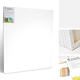 2er-Set Künstler-Leinwand zum Bemalen 80x100cm groß. Die leere, weiße Leinwand aus 100% Baumwolle ist umlaufend gespannt auf FSC® Holz-Keilrahmen mit 17mm Stärke, 280g/m², 2-fach weiß grundiert