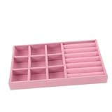GAROZATION 8st Für Schmuck Ohrringablage Ohrringhalter Schmuck-display-tablett Schmuck-organizer-schublade Ohrring-organizer-fach Schmuckschalen Zur Auslage Flanell Rosa