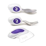 doddl Kinderbesteck set, für Kleinkinder und Babies 12 Monate +, Kinder Messer, Gabel & Löffel Set, Ergonomisches Edelstahl Geschirr, hilft Ihrem Kind sich selbst richtige zu füttern (Blaubeerblau )