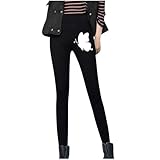Fleece-gefütterte Damen-Leggings, dicke Samt-Thermohose für Damen, dehnbar, legere Damenhose, Winter, Yoga, Workout, Sweatpants, 9 x Schwarz, M