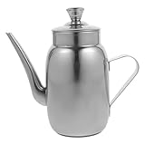 MOLUCKFU Filterrückstandsöltopf sprühen Pumpspender für Flaschen Siruppumpe Löffel Ölflasche Sojasaucenkessel Multifunktions-Ölspender praktischer Ölspender Ölkrug Rostfreier Stahl Silver