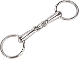 Equinate Pony Wassertrense Edelstahl 16mm doppelt gebrochen 10,5cm - Anatomisch geformtes maulfreundliches Gebiss mit sanfter Einwirkung - Lasergravierte Größenangabe