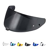 Motorradhelm Visier für i70 i10 HJ-31,Helmvisier Motorrad Windschutz Helm Objektiv Visier Vollgesichts,Helmvisiere Zubehör Ersatz(Schwarz)