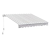 Outsunny Markise mit Handkurbel, Gelenkarmmarkise, Sonnenschutz, Wandmontage, Balkon, Alu Berge 3 x 2,5 m