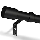 Gardinenstange Schwarz 76-228 cm Vorhangstange Ausziehbar 19 mm Durchmesser für Schlafzimmer, Wohnzimmer oder Küche von GEEBOBO