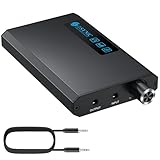 eSynic Tragbarer Kopfhörerverstärker mit Bluetooth 5.1 Empfänger Zwei-Phasen Gain-Schalter, HiFi 3.5mm AUX-Eingang 16-300Ωfür MP3, MP4-Player, Mobiltelefone, Computer, CD-Player usw.