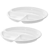 Westmark Mikrowellen-Menüteller mit 3 Einteilungen, 2 Stück, Durchmesser: 25 cm, Kunststoff, Weiß, 224022E3, PP