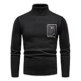 Faonkeew Rollkragenpullover Herren Langarmshirt Feinstrick Sweater Rollkragen Freizeit Slim fit Basic Männer Pullover Rollkragenpulli Männer Pulli Strickpullover Slim Fit