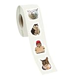 500 Stück Katzen Tier dekorative Aufkleber für Scrapbooking, Fotoalbum, Paketdekoration, selbstklebende Versiegelungsetiketten