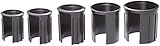 Doppler Reduziereinsätze für Granit Sonnenschirmständer – Reduzierringe 5er Set – 52/48/38/32/25 mm, schwarz, 85897RR