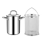 Spargeltopf Edelstahl Kochtopf mit Sieb und Deckel 4L Pasta- und Spargelkocher Küche Kochgeschirr für Nudeln, Spaghetti, Frittieren, großes Fassungsvermögen, spülmaschinenfest