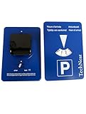 TechNest Automatische Elektronische Parkscheibe_Europäische Parkuhr mit 24-Stunden-Zeitanzeige für Autozubehör_Farbe Blau