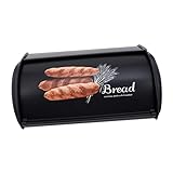 OFFSCH 1stk Brot-box Mülleimer-ecke Brotkastenhalter Zur Aufbewahrung Brothalter Für Die Küchentheke Brotaufbewahrungsbehälter Vintage Brotkästen Brothalter Mit Deckel Metall Black