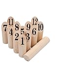 GuyAna Kubb Spielset Holz Gruppenspiele Erwachsene Strandspiele FüR Familien