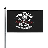 3x5FT Rock Band Irish Stout Pogues Flagge doppelt bedruckte Flagge leichte schnelle Trocknung farbechte ideal für Haus Party Rasen Balkon Dekoration