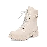 Rieker Damen Schnürstiefeletten 72631, Frauen Stiefeletten,Kurzstiefel,uebergangsschuhe,uebergangsstiefel,schnürboots,beige (62),39 EU / 6 UK