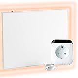 H700 Infrarotheizung Carbon Crystal (neueste Technologie), ultraflache Wandheizung, weiß, 700 Watt, ohne Rahmen - TH70 WIFI Thermostat