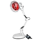 Relassy Rotlichtlampe, 150W Infrarotlampe Infrarot Wärmelampe Rotlicht Strahler Infrarotleuchte Wärmestrahler mit Timer fur Heimat