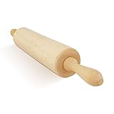 SOHFA Nudelholz mit Metallachse aus 100% FSC® Buchenholz | nachhaltig Made in Europe | 43cm Teigroller als Backzubehör | stabiler Holz-Küchenhelfer zum Ausrollen