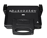 Silva Homeline KG 2410 Kontaktgriller – 1700W, Antihaftbeschichtete Grillplatten, Grillfläche 20,3 x 30,3 cm, 2 Thermostatregler, Schwarz