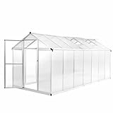 Gewächshaus Aluminium 421x190x195 cm 15,6 m³, ShGaxin Frühbeet, Tomatenhaus, Treibhaus, Greenhouse, Garten Zubehör