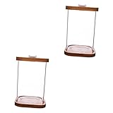POPETPOP 2 Stück Reptil Grad Pflanze Mini Tischplatte Glas Büro Aquarium Terrarium Betta Deckel Basis Lichter Schüssel Dekorative Goldfischvase Flasche Tank Fischglas DIY