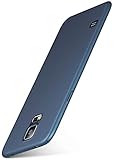 moex Alpha Case für Samsung Galaxy S5 / S5 Neo Hülle Ultra Dünn, Schutzhülle mit erhöhtem Kameraschutz, Slim Cover Hardcase Backcover, Dünnste Handyhülle Minimalistisch, Metallic Blau