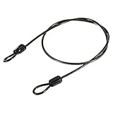 QUARKZMAN Sicherheits Stahlkabel Schloss Sicherheitskabel Flexibles Drahtseil Gepäckschloss 1.6Fuß 2.5mm Vinylbeschichtetes Geflochtenes Stahlseil Mit Doppelschlaufe Grau