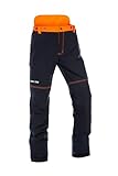 Forst-Extrem Beginner 2.0 Schnittschutzhose, Schnittschutzklasse 1 (20 m/s), anthrazit-orange oder rot-gelb (DE/NL/SE/PL, Alphanumerisch, L, Regular, Regular, anthrazit-orange)