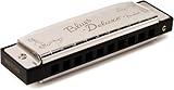 Fender Blues Deluxe Mundharmonika, Hochwertige Blues Harp mit warmem Sound, geeignet für Einsteiger und Profis, 10 Löcher, Nickel-Chrom, Tonart C, Inklusive Etui