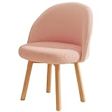 XIGOUZIQU Polsterhocker rund Schminkbank Make-up Eitelkeits Hocker mit Füßen mit Rückenlehne, for Make-up, Wohnzimmer, Eingang for Wohnzimmer Schlafzimmer(Pink)