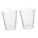 CIYODO 2 Stück Teiliges Transparentes Glas Trinkglas Vielseitiger Kaffeebecher und Wasserglas mit Feiner Verarbeitung Robustes Material für Latte Cappuccino Saft Bier und Cocktails zu
