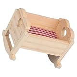 TOYANDONA Puppenhauszubehör Mini-puppenhaus Für Die Krippe Puppenwiege Aus Holz Mini- -puppenbett Miniaturmöbel Puppenminibett Mini Hausbett Puppenhaus-krippenspielzeug Hölzern
