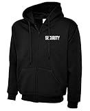 R&K Dienstbekleidung KAPUZEN-SWEATJACKE HOODIE - SECURITY bedruckt vorne und hinten Gr. M