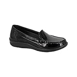 Boulevard Damen-Slipper aus Lack-PU, Schwarz , 38 EU