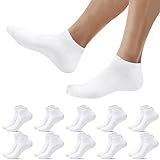 Falechay Sneaker Socken Herren Damen Kurz Socken Weiß Sportsocken 10 Paar Atmungsaktive Halbsocken,Weiß 35-38
