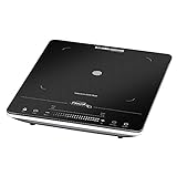 ROMMELSBACHER Einzelkochplatte CT 2020/IN Induktion - Glaskeramik, Touch Control, Topferkennung, 10 Leistungsstufen, 10 Temperaturstufen von 60-220 °C, Timer, Abschaltfunktion, 2000 Watt, Schwarz
