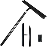 FANSHINUO Teleskop-Badreiniger, Stahl, Duschschaber, verstellbarer langer Griff, Fensterabzieher, verspiegelt, Wartungszubehör, ergonomischer Duschabzieher, langer Griff