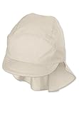 Sterntaler Schirmmütze Nacken Basic - Unisex Baby- und Kinder Mütze mit Nackenschutz - UV-Schutz 50+ Hut aus Popeline (Bio) - leichte Sommer Kopfbedeckung mit Gummiband - beige, Größe 51