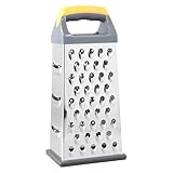 volumoon Vierkantreibe, Kitchen Käsereibe mit Rutschfestem Boden, Robuste Edelstahl Quadratisch Käsereibe für Kartoffel, Praktische Manuell Vierkantreibe für Karotten, Kartoffel, Gemüse (Silber)