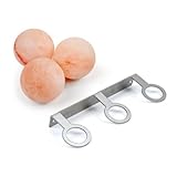 Saunainter Himalayan Salzkugeln mit Edelstahl-Wandhalterung - Natürlicher Luftreiniger und Salztherapie für die Sauna (3 Stück mit Wandhalterung)