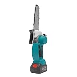 8 Zoll Mini Kettensäge 400W Bürstenloser Motor 25000 U/Min Akku Baumsäge mit 2 4.0Ah Lithium-Batterien Handkettensäge Akku Astsäge
