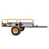 Wiltec Kippanhänger bis 450 kg für Rasentraktor, Anhänger Kipper 216 x 120 x 63,5 cm mit Gitter u. abnehmbaren Seitenwänden, Anhänger mit Kippfunktion