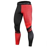 Sport Leggings Herren Sportleggings Lang High Waist Strumpfhose Compression Tights Funktionswäsche Elastisch Fitness Workout Sporthose Quick Dry Kompression Hose für Active