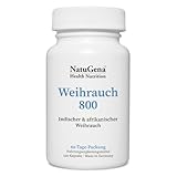 NatuGena Weihrauch 800 afrikanischer Weihrauch-Extrakt, indischer Weihrauch-Extrakt, zwei hochwertigen Boswellia-Extrakten, 120 Kapseln (2 Monats Packung)
