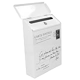 Ausla Wandbriefkasten, Vintage-Stil Großvolumen Eisen Briefkasten mit Schloss für Wohnung Schule Büro (Kleine Buchstaben in Beige)