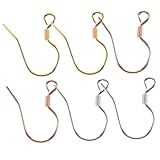 LALADEFIEE 6 Stück Teiliges Ohrhaken aus Sterlingsilber in Weißgold Gold und Roségold Ergonomisch Geformt Leicht Poliert für DIY ohrringherstellung und Ohrschmuck Basteln