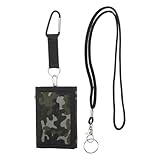 LIGIGWASH Faltbare Camouflage Herren-geldbörse mit Karabiner und Schlüsselanhänger Robuster Outdoor-Brieftasche für Reise Kartenhalter und Münzfach Sicherer Sport-Portemonnaie mit Kordel für