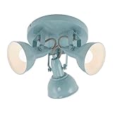 BRILONER - Deckenlampe Vintage schwenkbar, E14 Fassung, max. 40 Watt, Deckenleuchte, Lampe, Wohnzimmerlampe, Schlafzimmerlampe, Küchenlampe, Deckenstrahler, Deckenbeleuchtung, 21x15,6 cm, Mint-Weiß